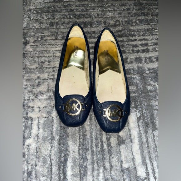 Michael Kors Shoes - Michael Kors Dark Blue Flats with Gold Interior